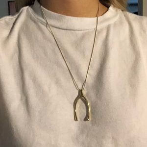 Wishbone necklace- gold